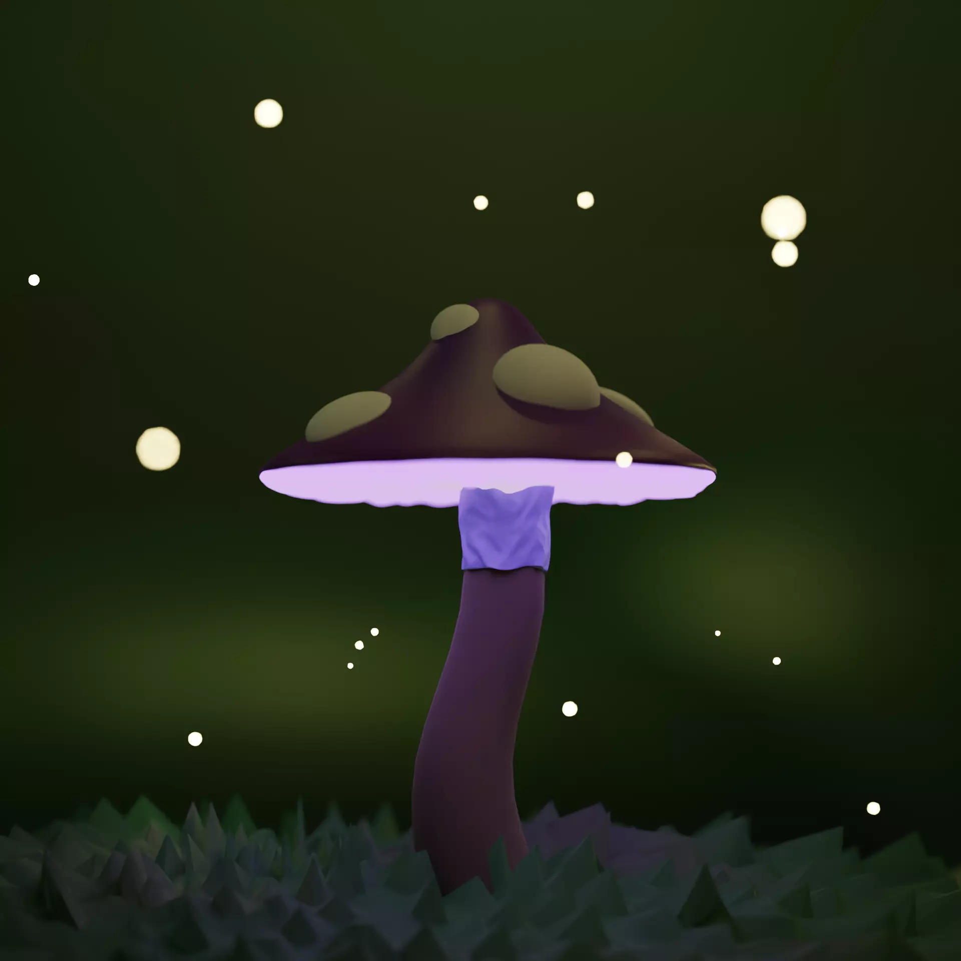 magical glowing mushroom Free 3D model