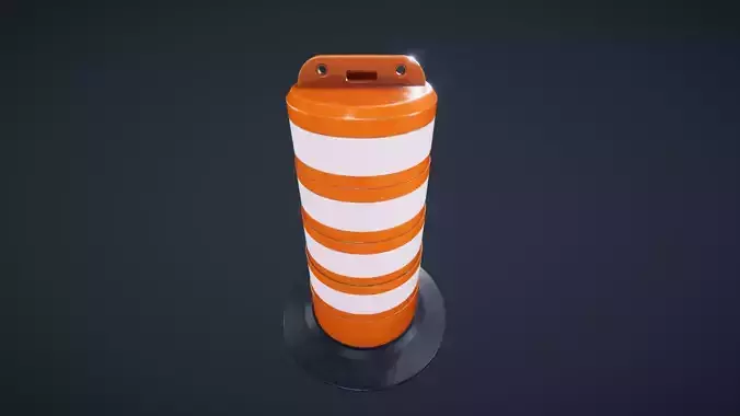 Traffic Drum Barrel Orange Low-poly 3D model