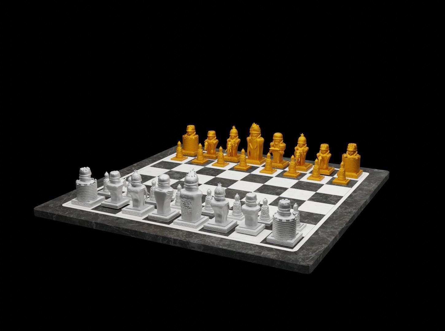 Indian Figures Chess Set - Empire Indian Chess Set  3D print model_9
