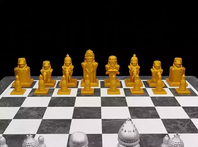 Indian Figures Chess Set - Empire Indian Chess Set  3D print model