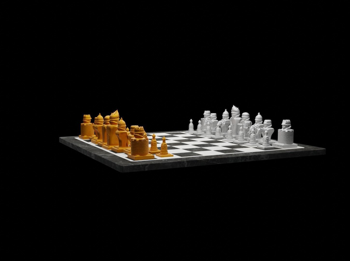 Indian Figures Chess Set - Empire Indian Chess Set  3D print model_11