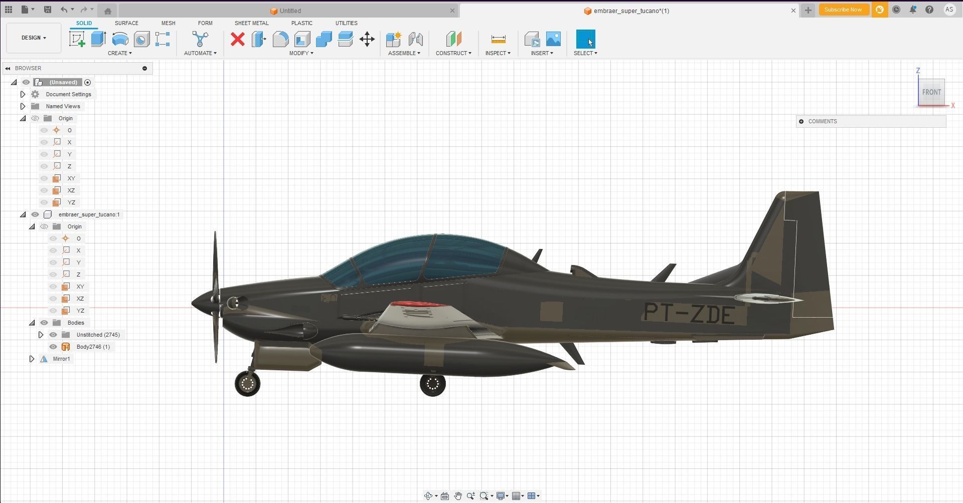 A-29 Super Tucano Low-poly 3D model_4