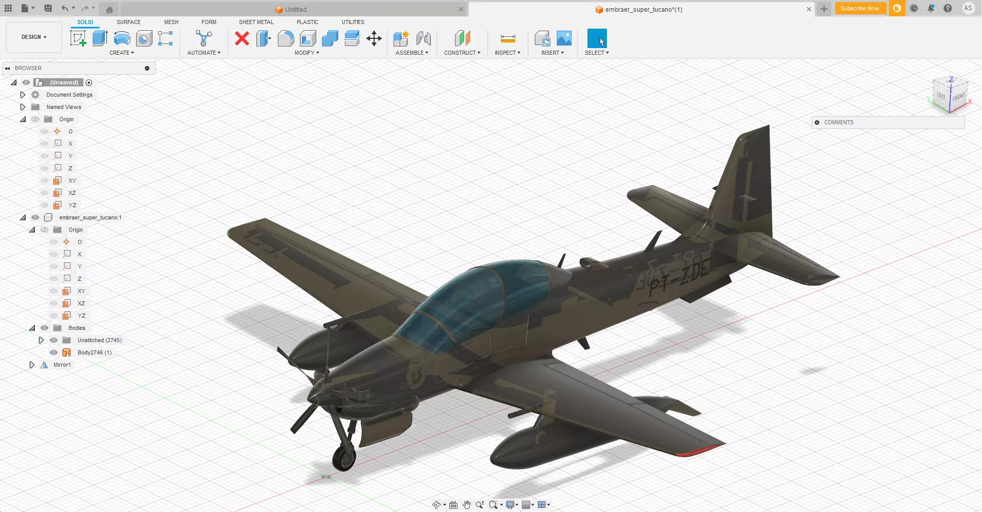 A-29 Super Tucano Low-poly 3D model_0