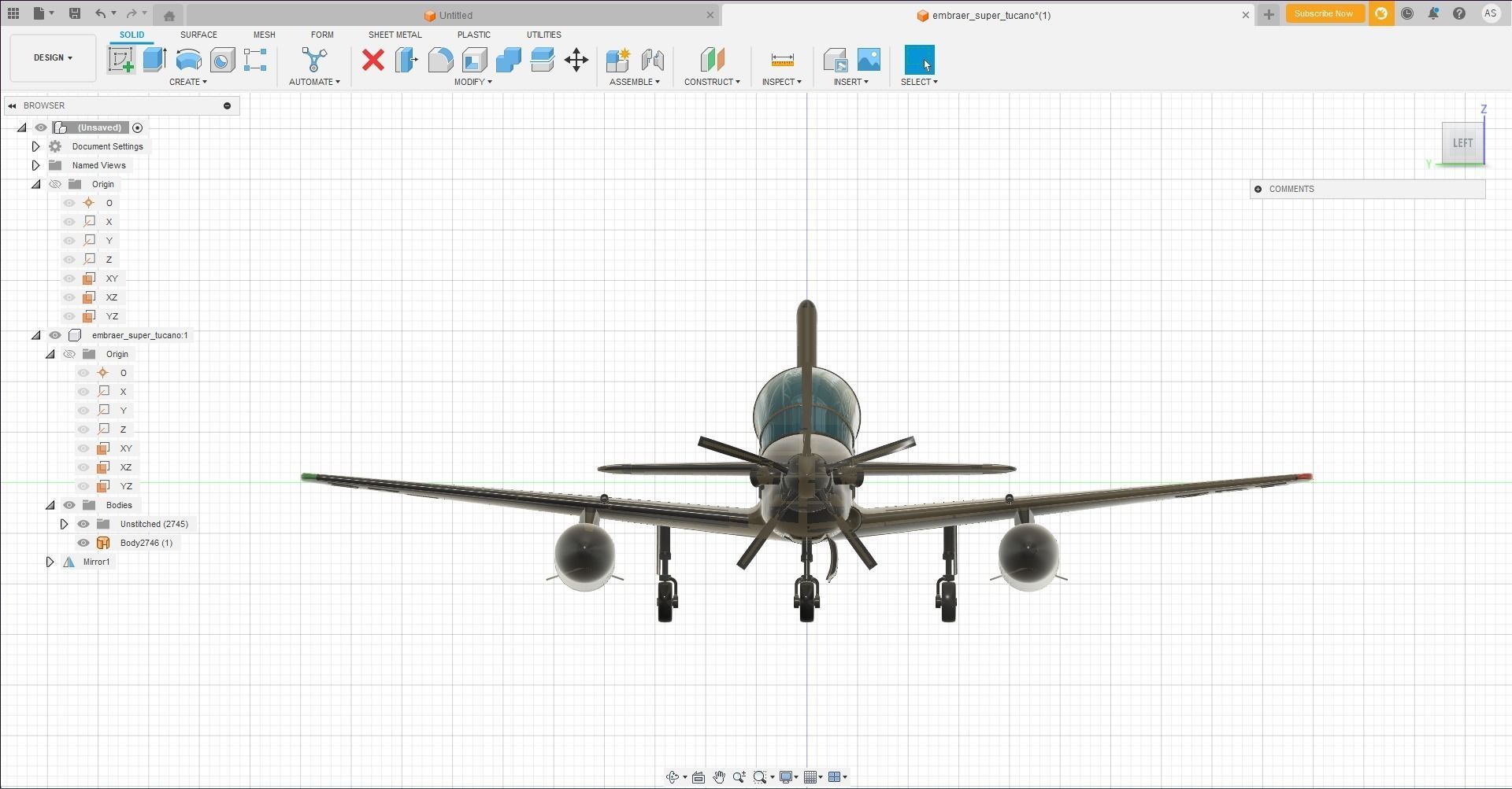 A-29 Super Tucano Low-poly 3D model_2