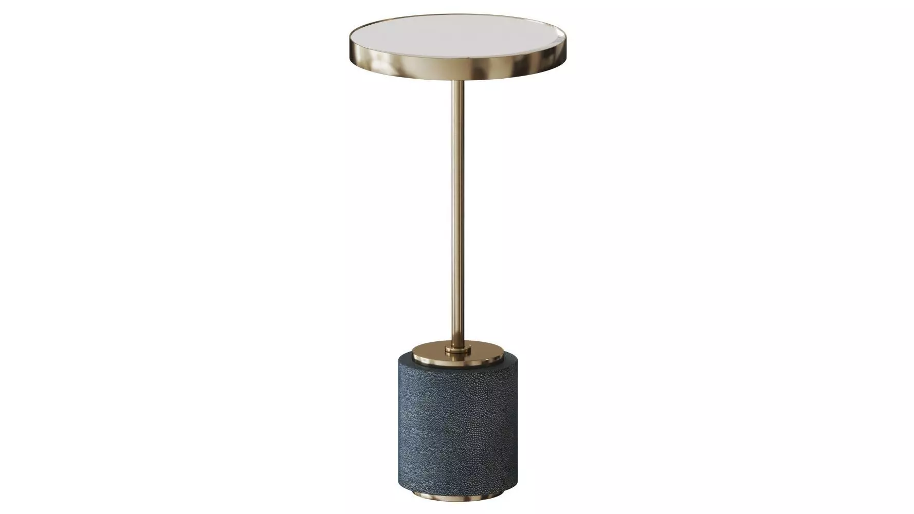 Mirror Top and Shagreen Base Drink Table 3D model_0
