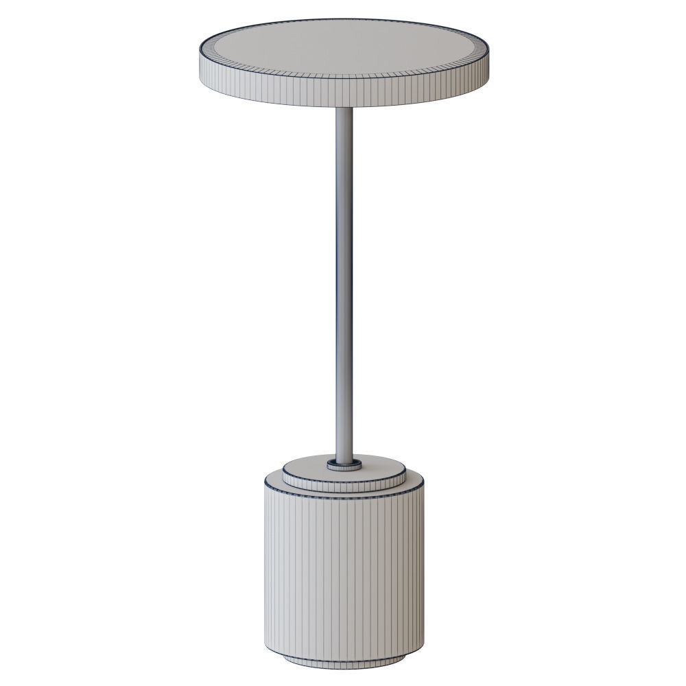 Mirror Top and Shagreen Base Drink Table 3D model_1