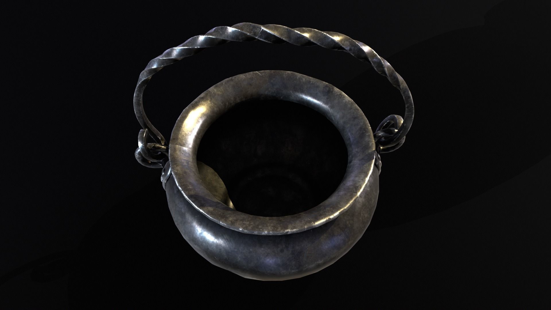 Medieval Iron Cauldron Low-poly 3D model_18