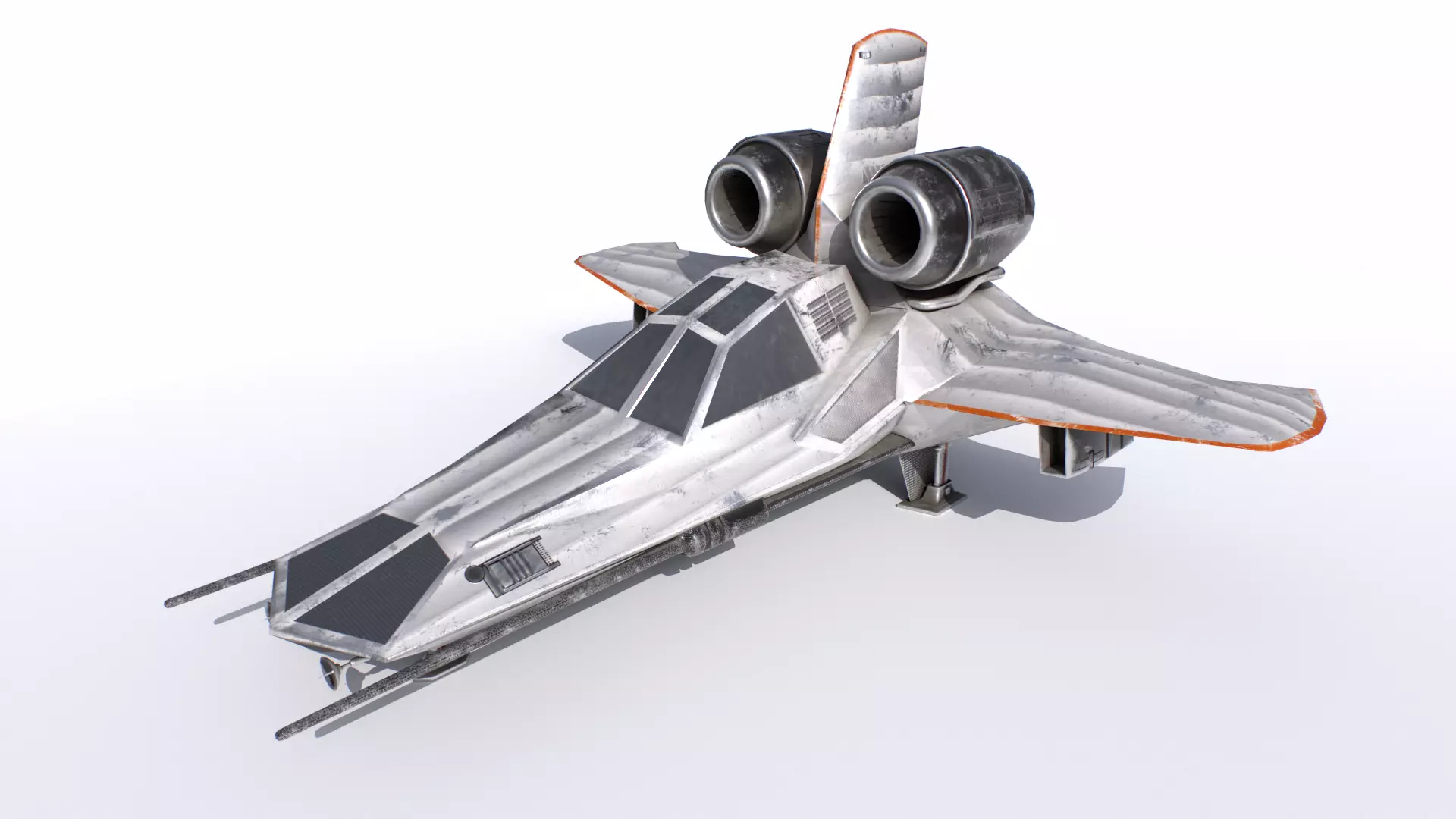 Old Spaceship Low-poly 3D model