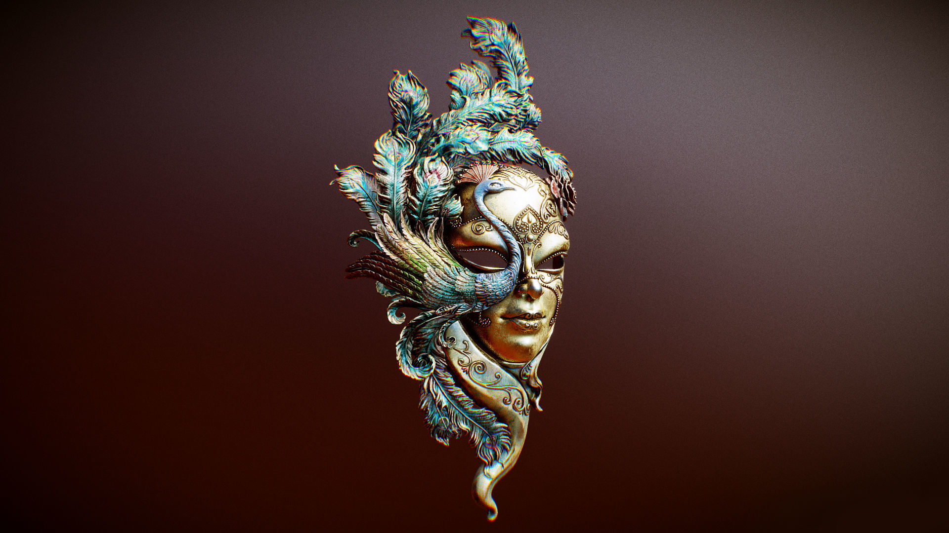 3D Mask Low-poly 3D model_3