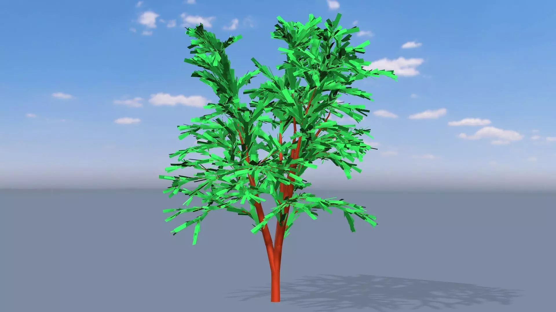 FBX tree rectangular leaf Free 3D model_0