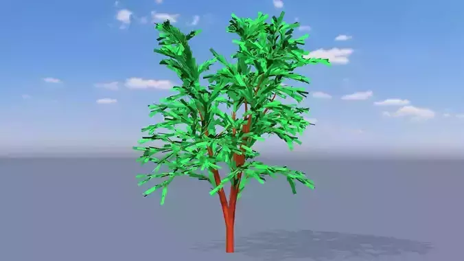 FBX tree rectangular leaf