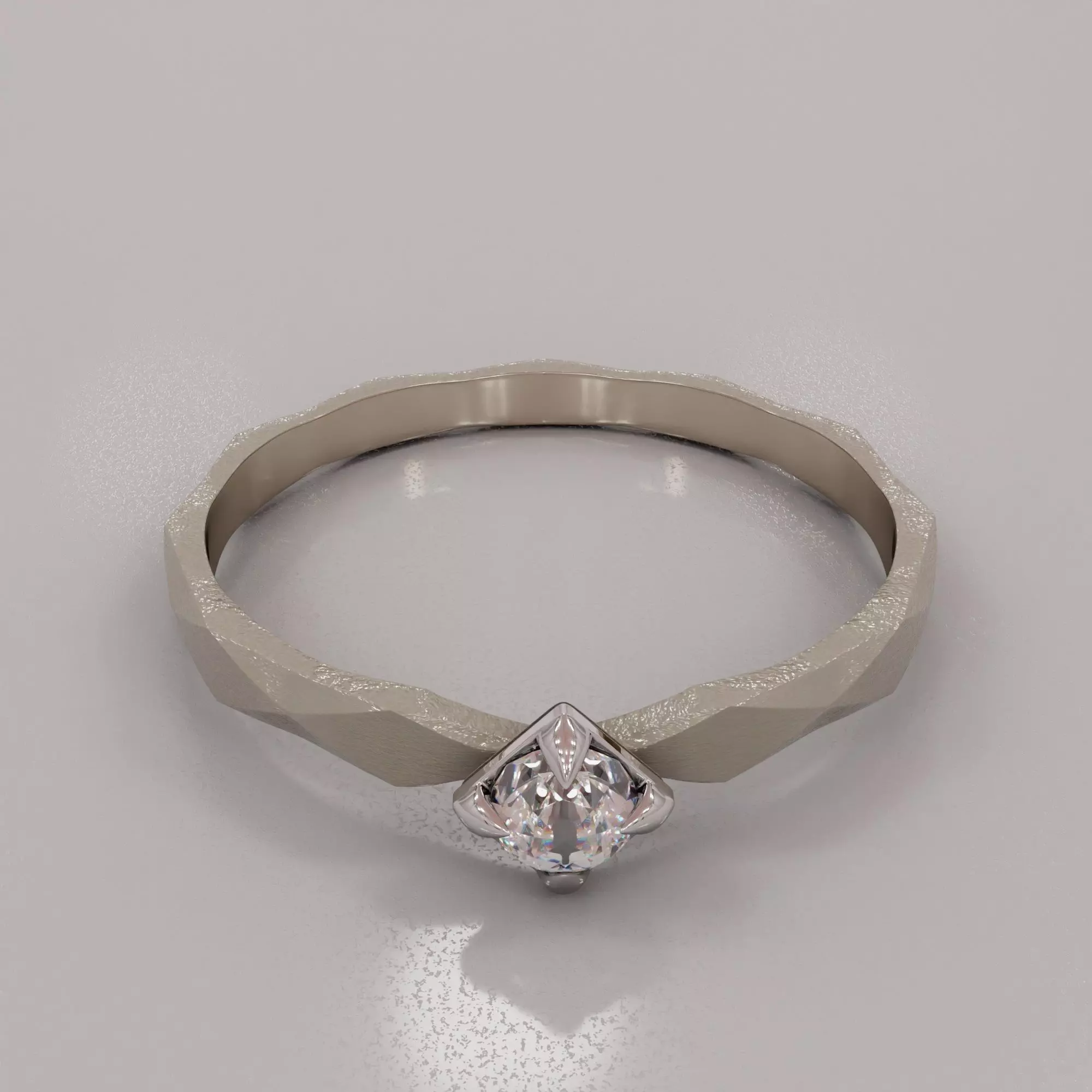Boucheron Solitaire Facet Rose gold diamond 3D model