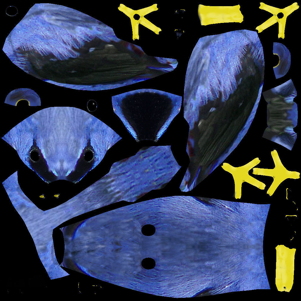 Cute bird Low-poly 3D model_1