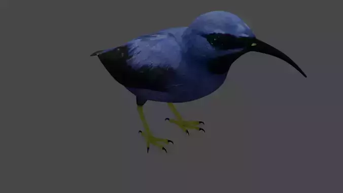 Cute bird Low-poly 3D model