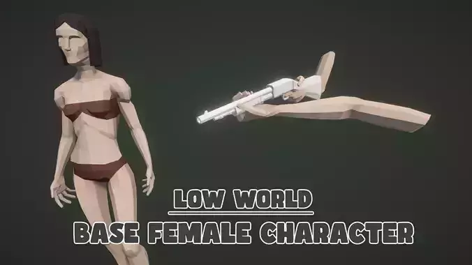 Low World - Base Female Character - Rigged and Animated