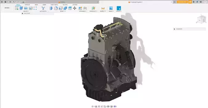 3 Cylinder Engine 3D print model