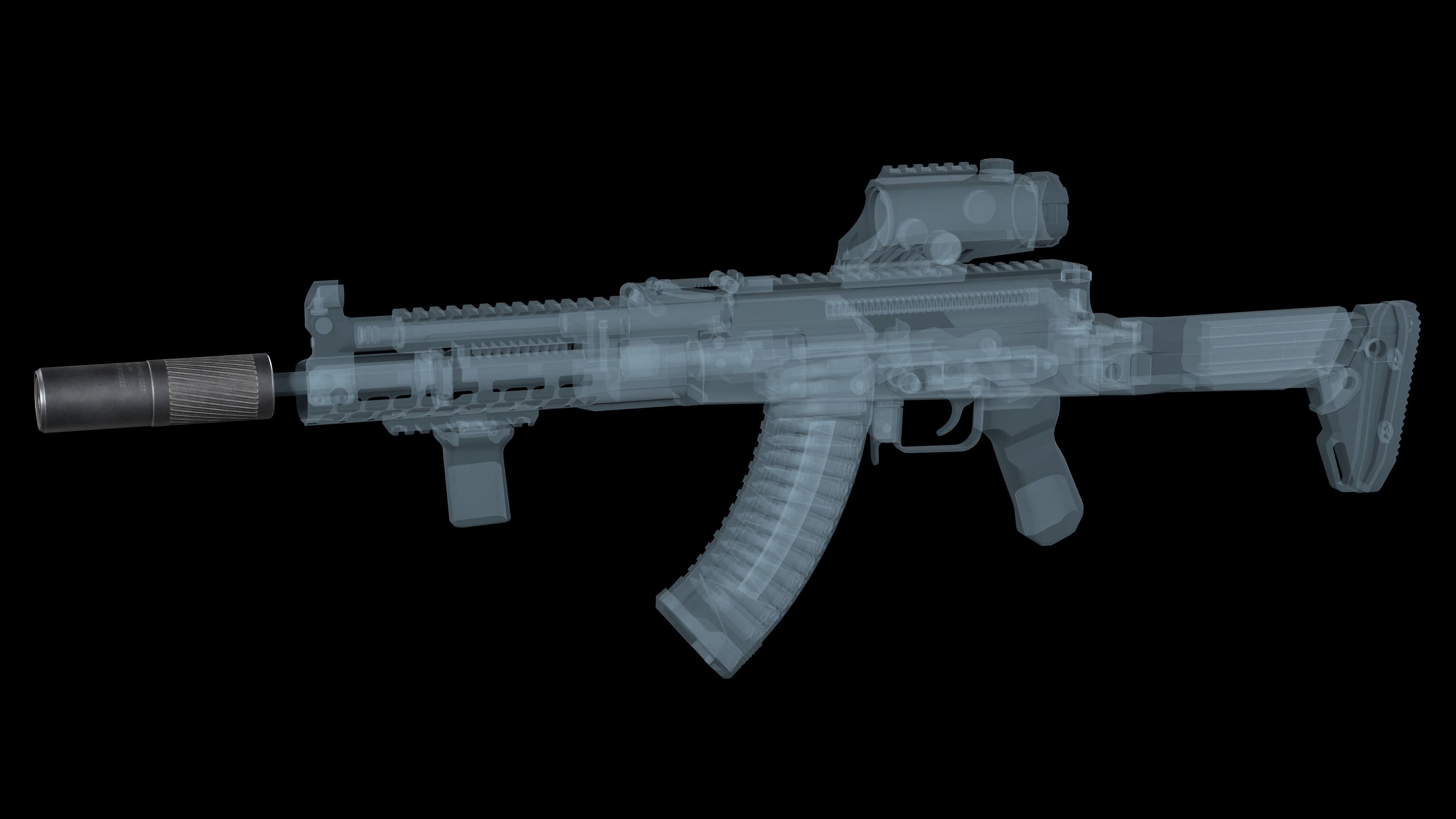 Thunder Beast Ultra 5  Suppressor multicalibre  Low-poly 3D model_5