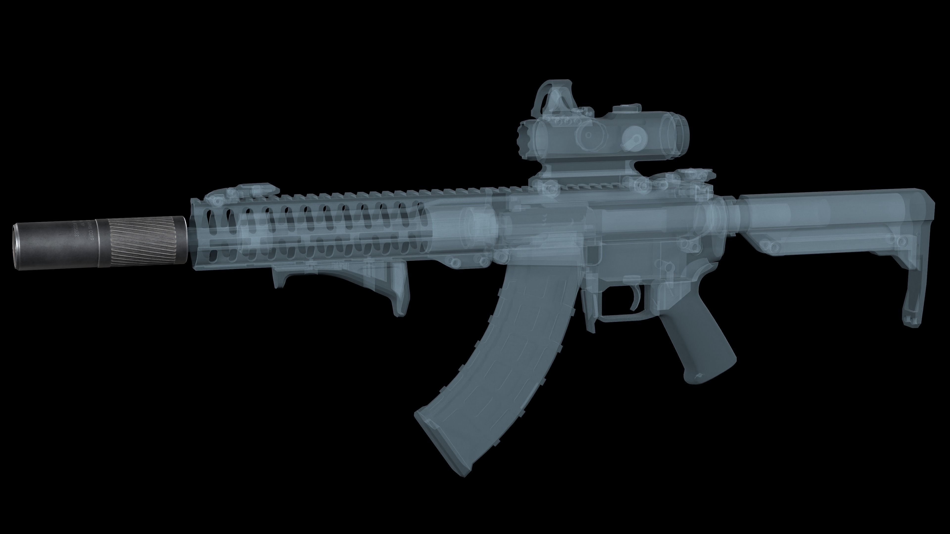 Thunder Beast Ultra 5  Suppressor multicalibre  Low-poly 3D model_3