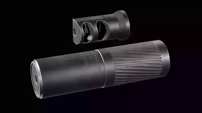 Thunder Beast Ultra 5  Suppressor multicalibre  Low-poly 3D model
