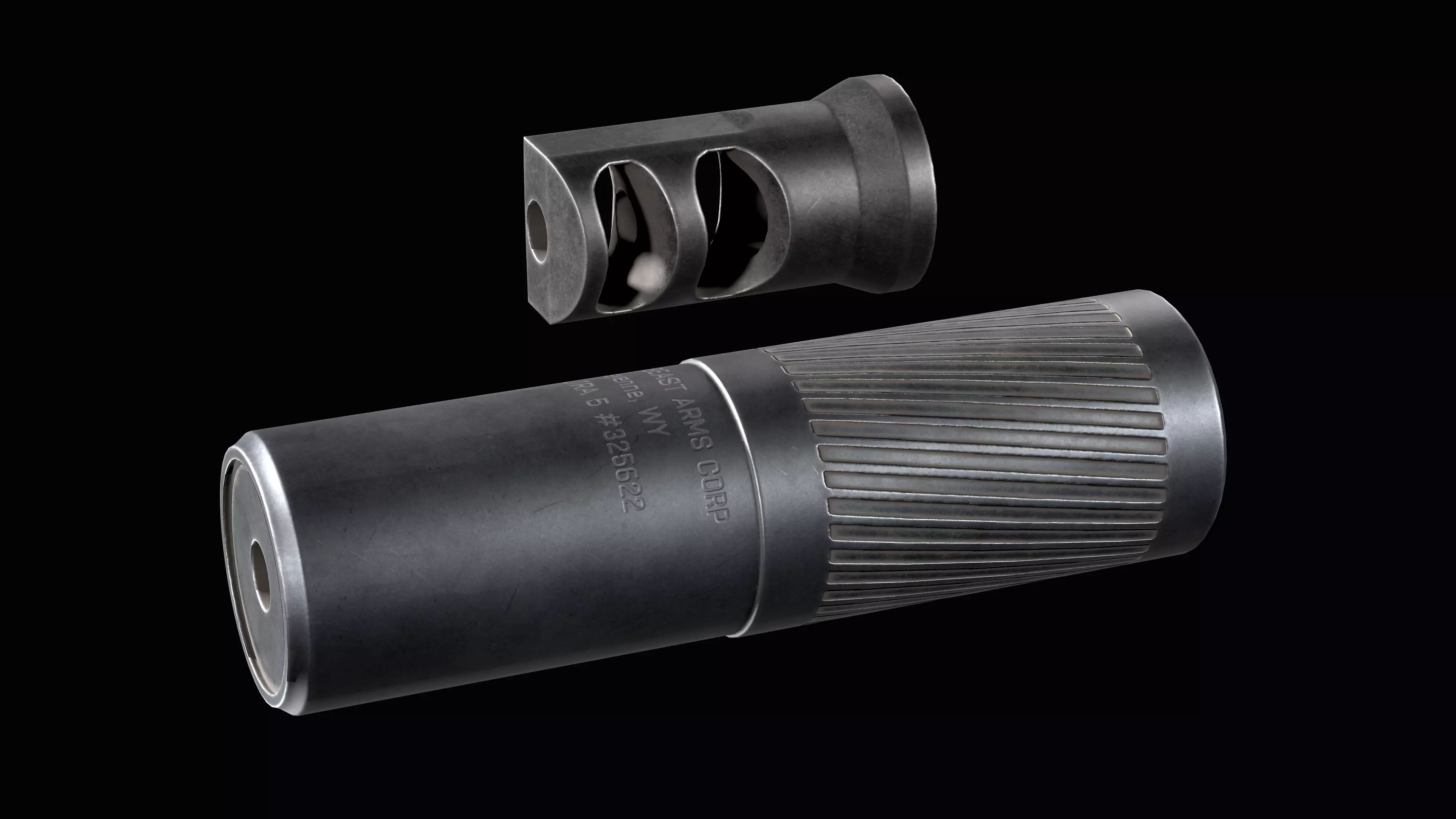 Thunder Beast Ultra 5  Suppressor multicalibre  Low-poly 3D model_0