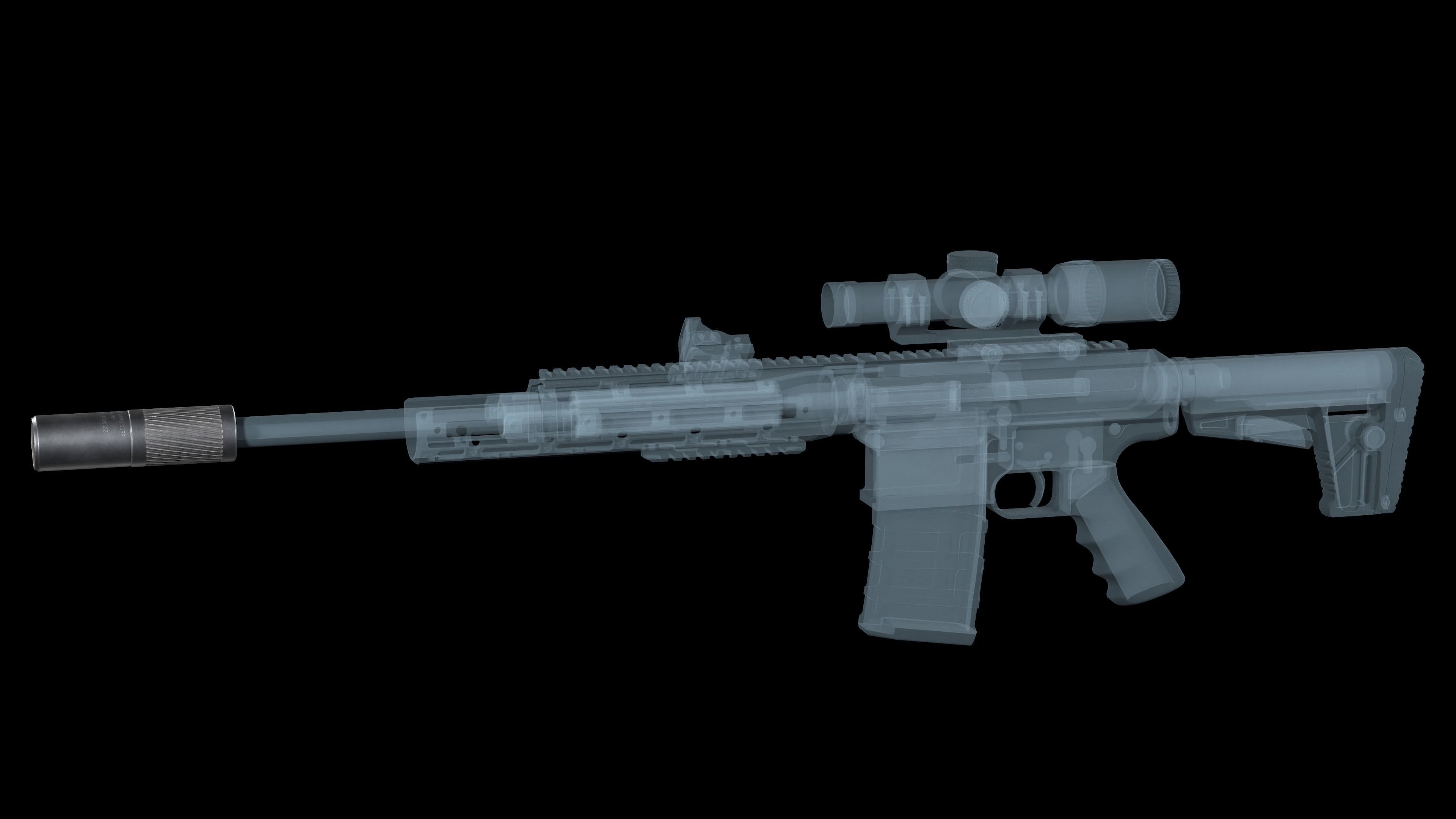 Thunder Beast Ultra 5  Suppressor multicalibre  Low-poly 3D model_4