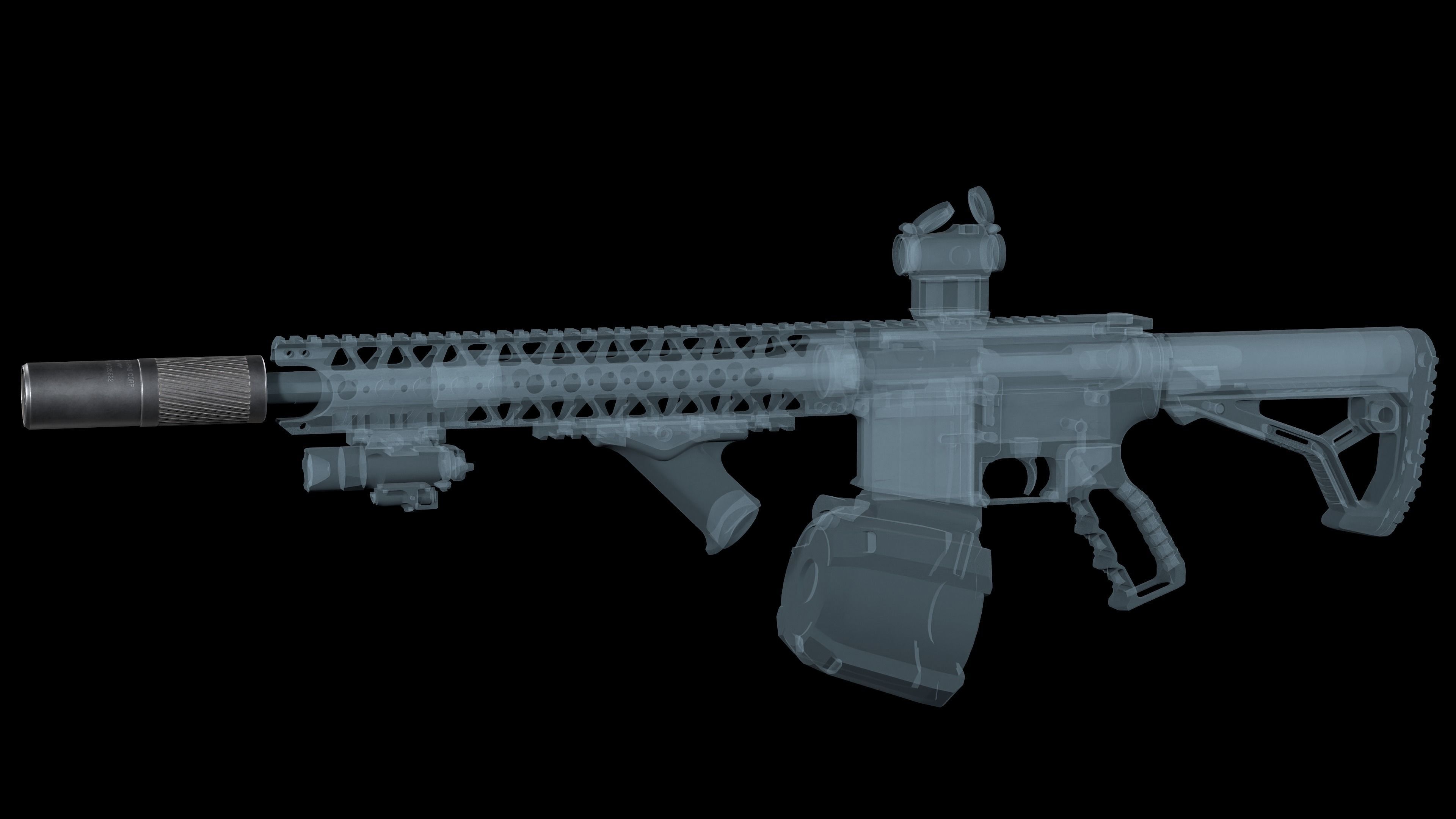 Thunder Beast Ultra 5  Suppressor multicalibre  Low-poly 3D model_2