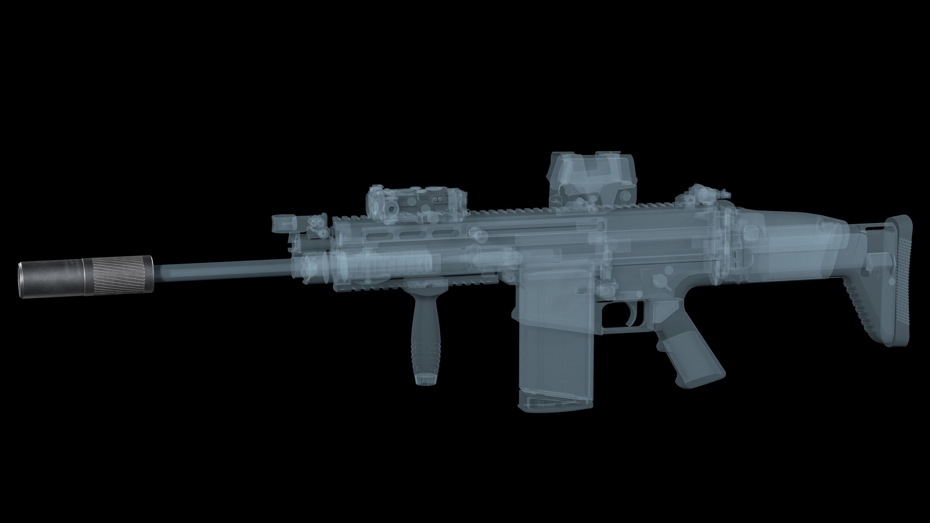 Thunder Beast Ultra 5  Suppressor multicalibre  Low-poly 3D model_6