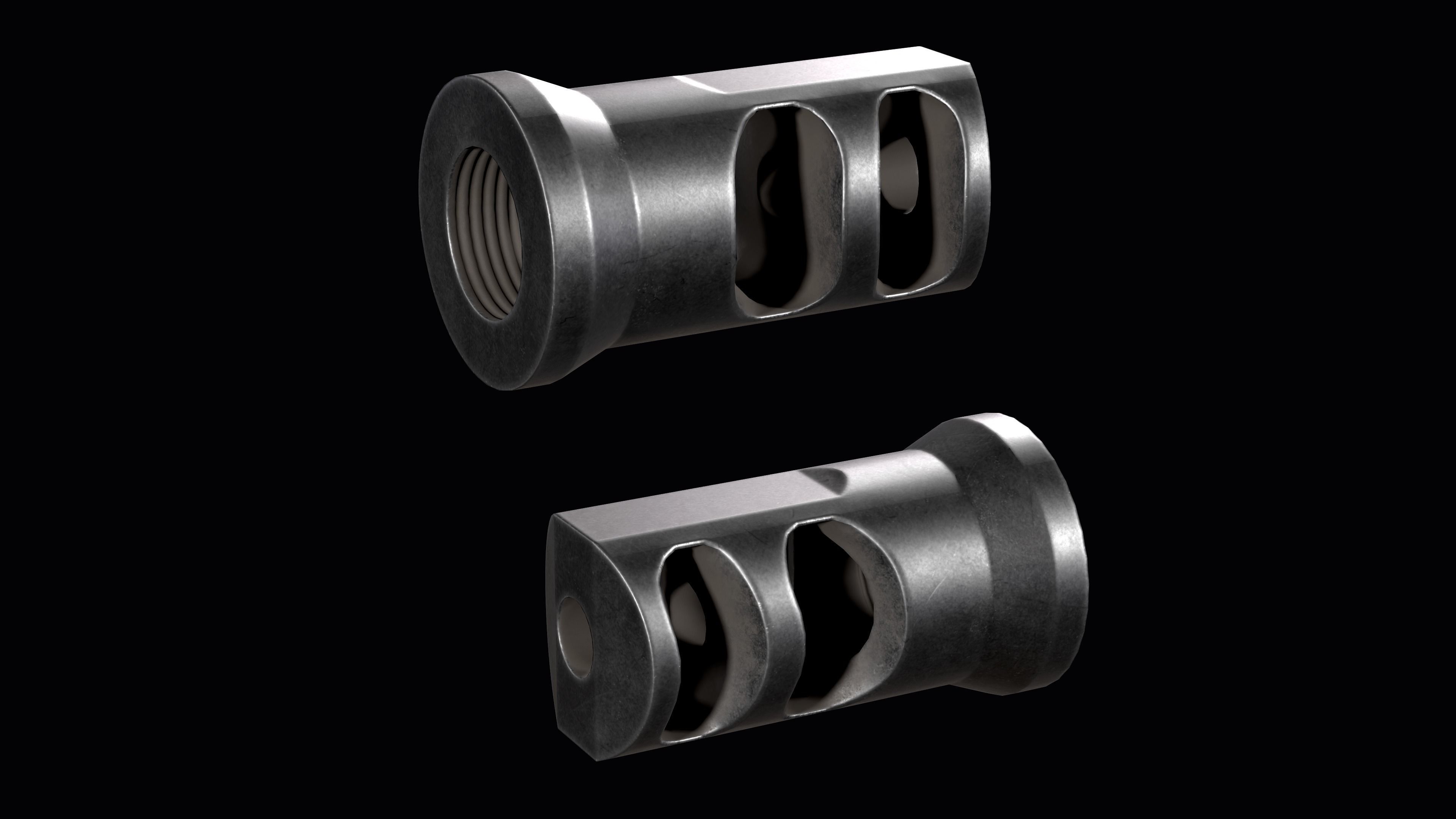 Thunder Beast Ultra 5  Suppressor multicalibre  Low-poly 3D model_12