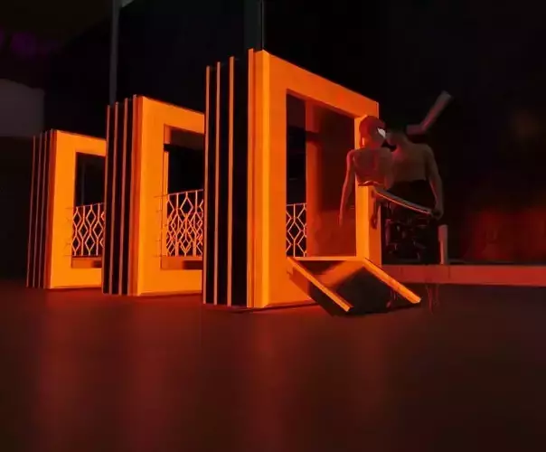 CyberPunk Bridge Free low-poly 3D model