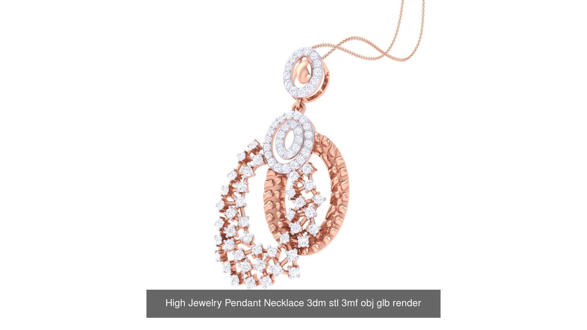 60 High Jewelry Pendant Necklace 3dm stl 3mf obj glb render 3D Model Collection_36