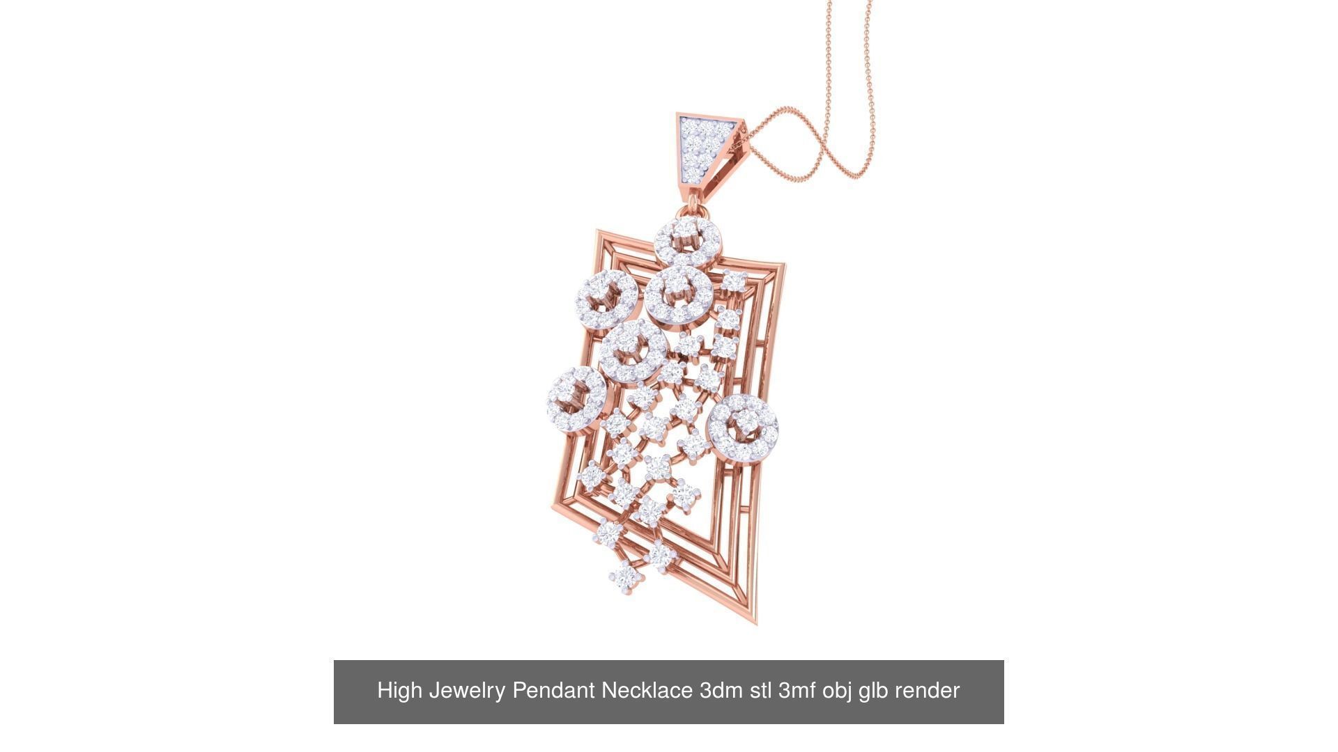 60 High Jewelry Pendant Necklace 3dm stl 3mf obj glb render 3D Model Collection_20