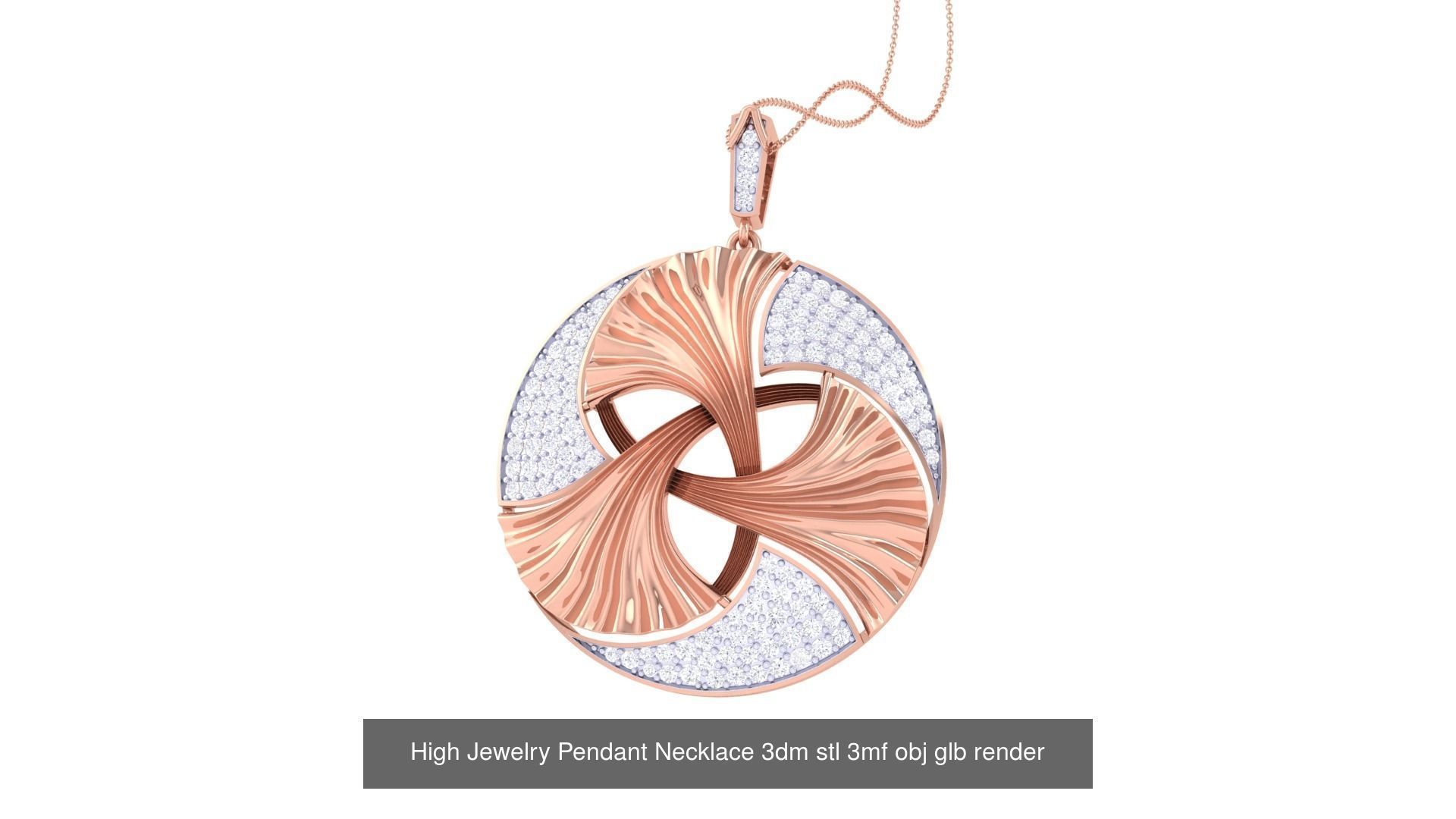 60 High Jewelry Pendant Necklace 3dm stl 3mf obj glb render 3D Model Collection_54