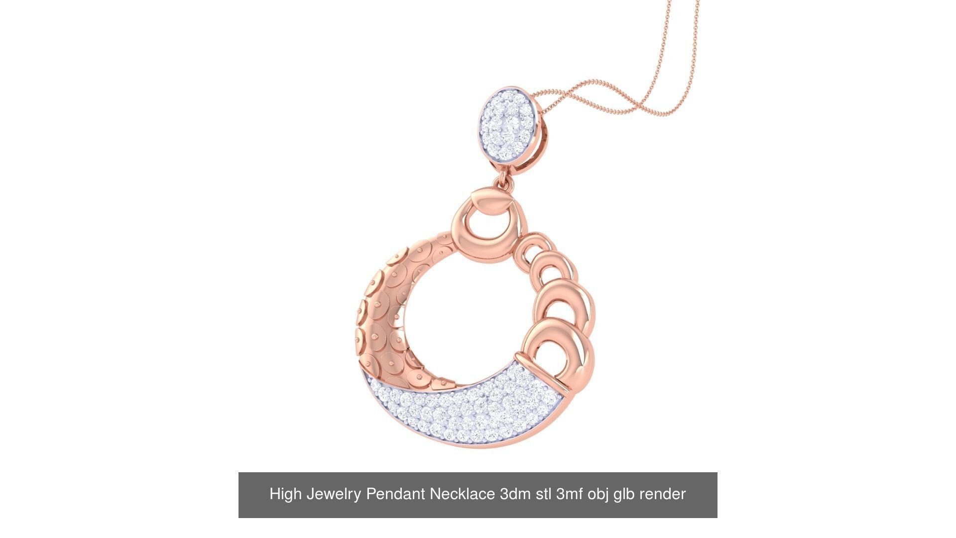 60 High Jewelry Pendant Necklace 3dm stl 3mf obj glb render 3D Model Collection_53