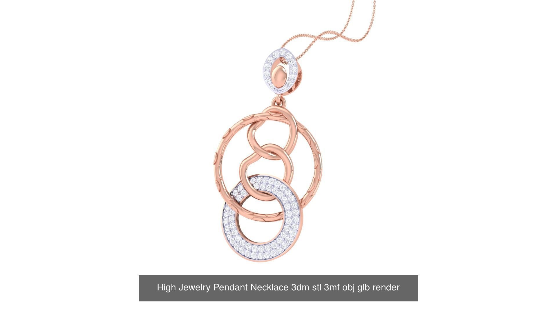 60 High Jewelry Pendant Necklace 3dm stl 3mf obj glb render 3D Model Collection_28