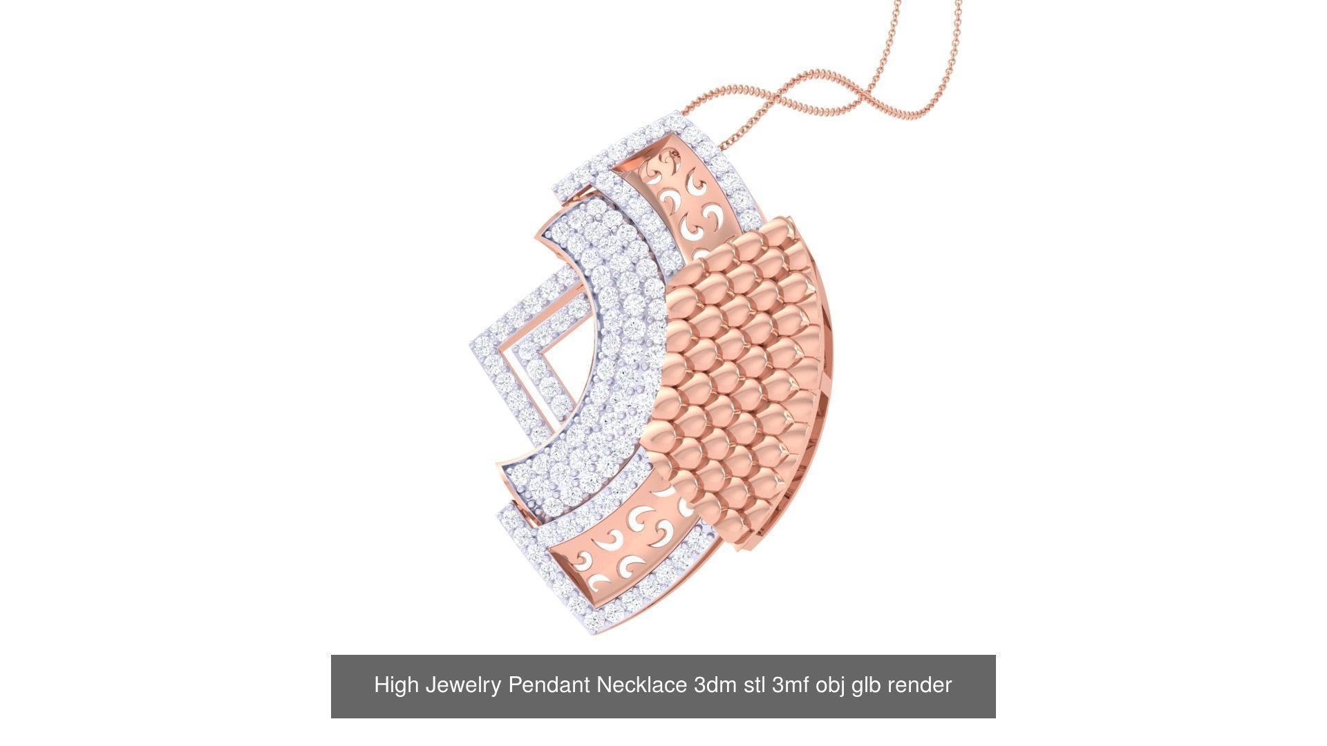 60 High Jewelry Pendant Necklace 3dm stl 3mf obj glb render 3D Model Collection_12