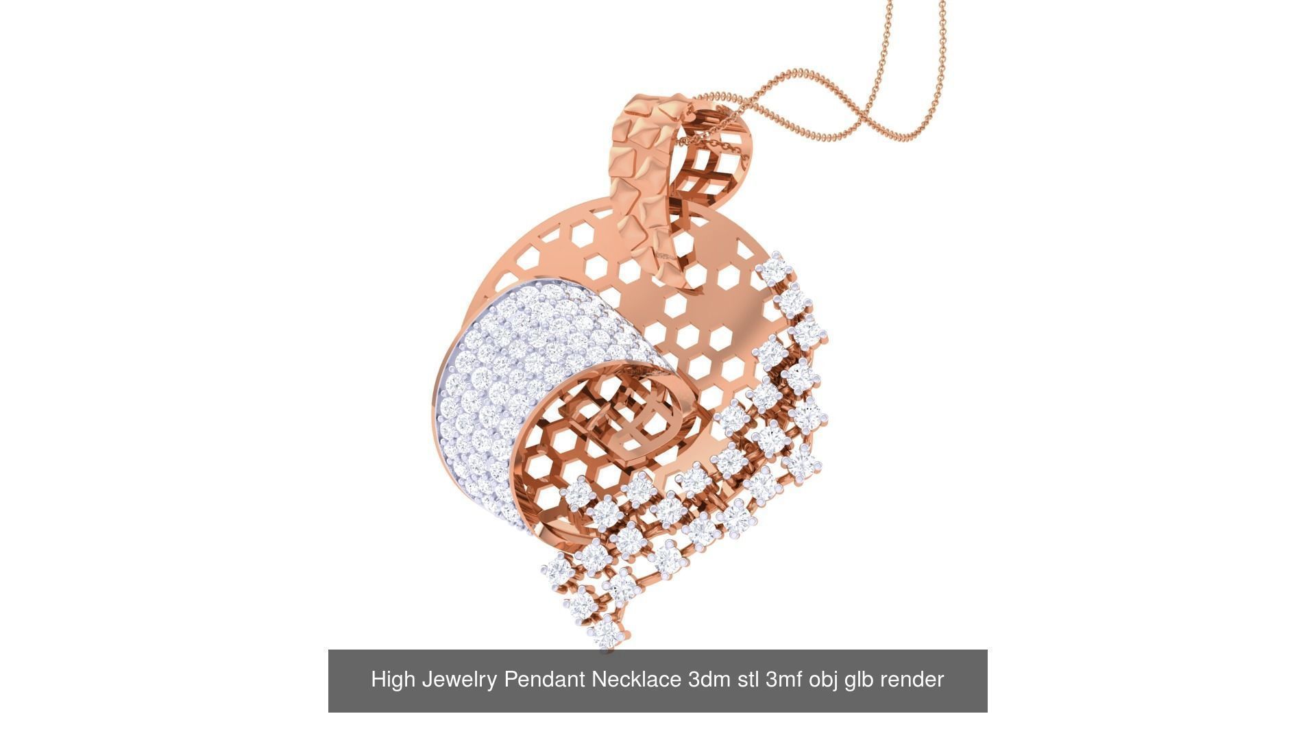 60 High Jewelry Pendant Necklace 3dm stl 3mf obj glb render 3D Model Collection_24