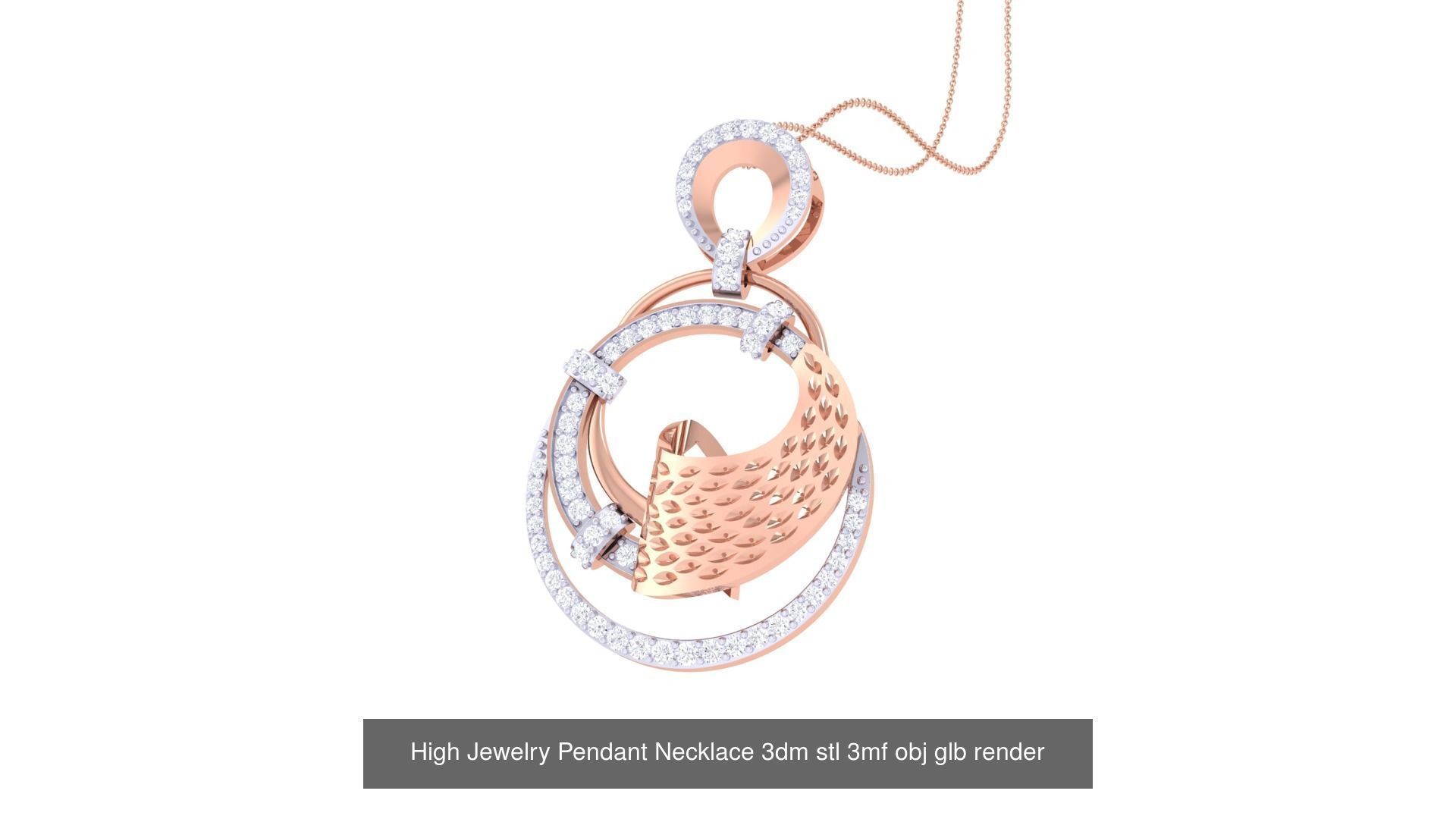 60 High Jewelry Pendant Necklace 3dm stl 3mf obj glb render 3D Model Collection_34