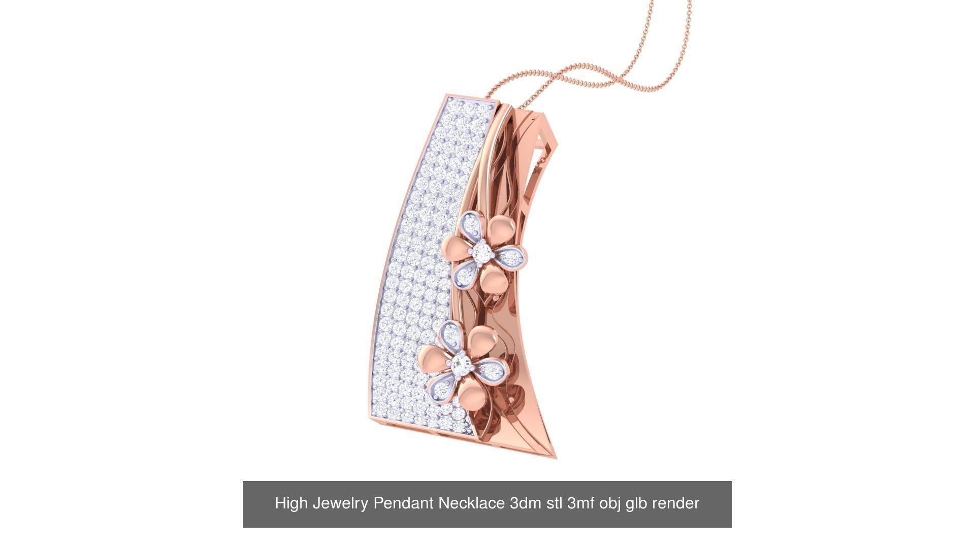 60 High Jewelry Pendant Necklace 3dm stl 3mf obj glb render 3D Model Collection_18