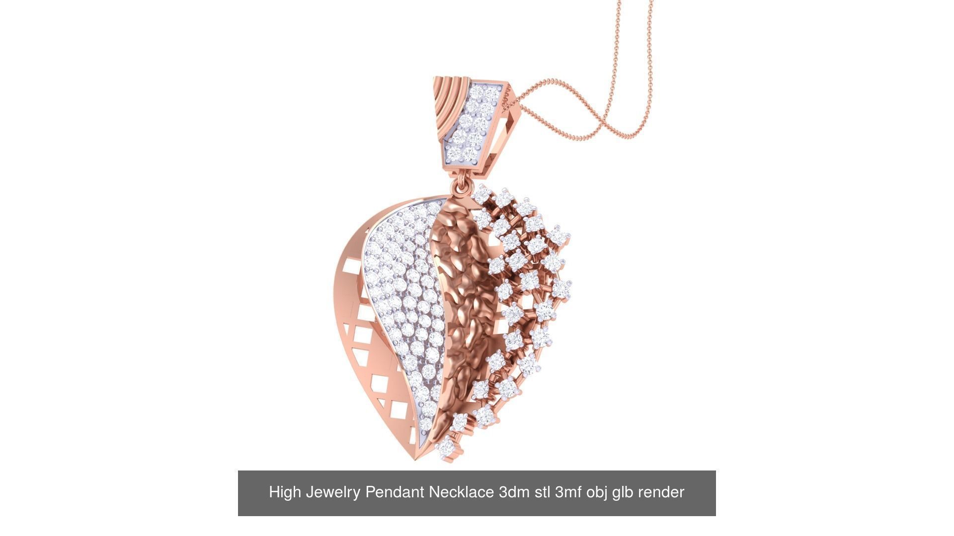 60 High Jewelry Pendant Necklace 3dm stl 3mf obj glb render 3D Model Collection_47