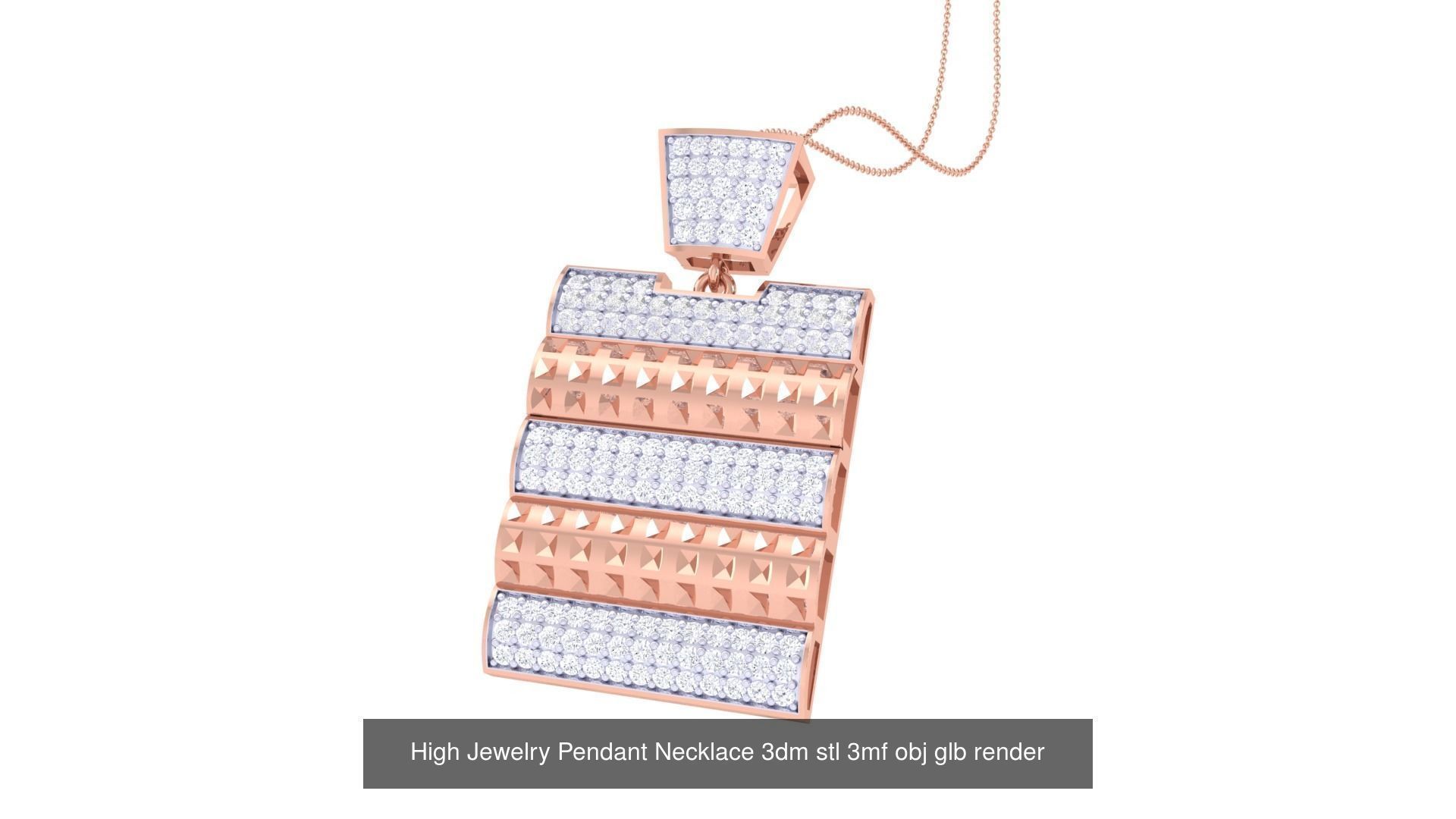 60 High Jewelry Pendant Necklace 3dm stl 3mf obj glb render 3D Model Collection_26