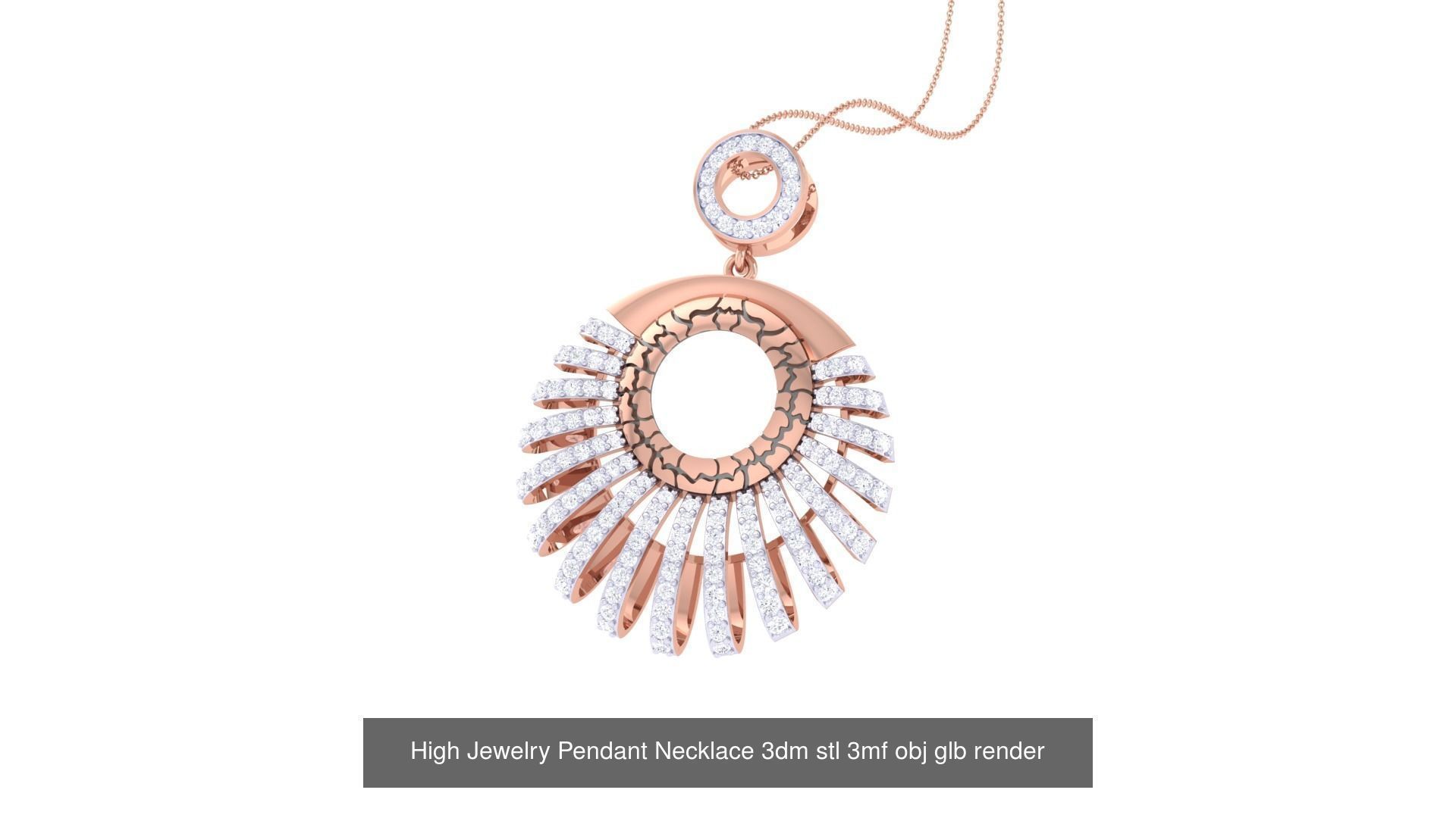 60 High Jewelry Pendant Necklace 3dm stl 3mf obj glb render 3D Model Collection_49