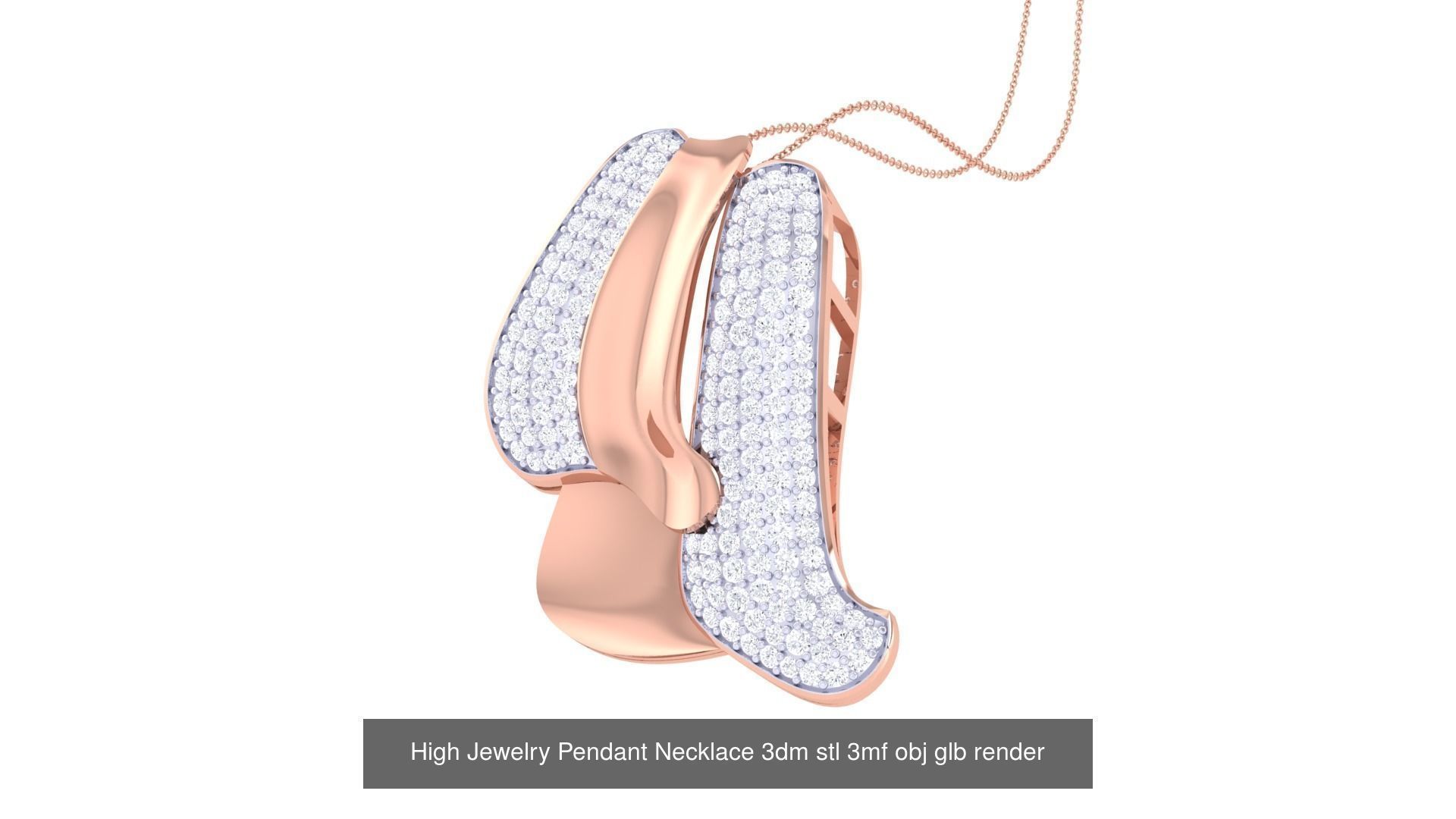 60 High Jewelry Pendant Necklace 3dm stl 3mf obj glb render 3D Model Collection_32