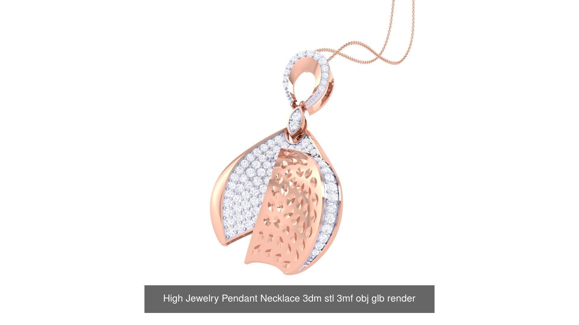 60 High Jewelry Pendant Necklace 3dm stl 3mf obj glb render 3D Model Collection_59