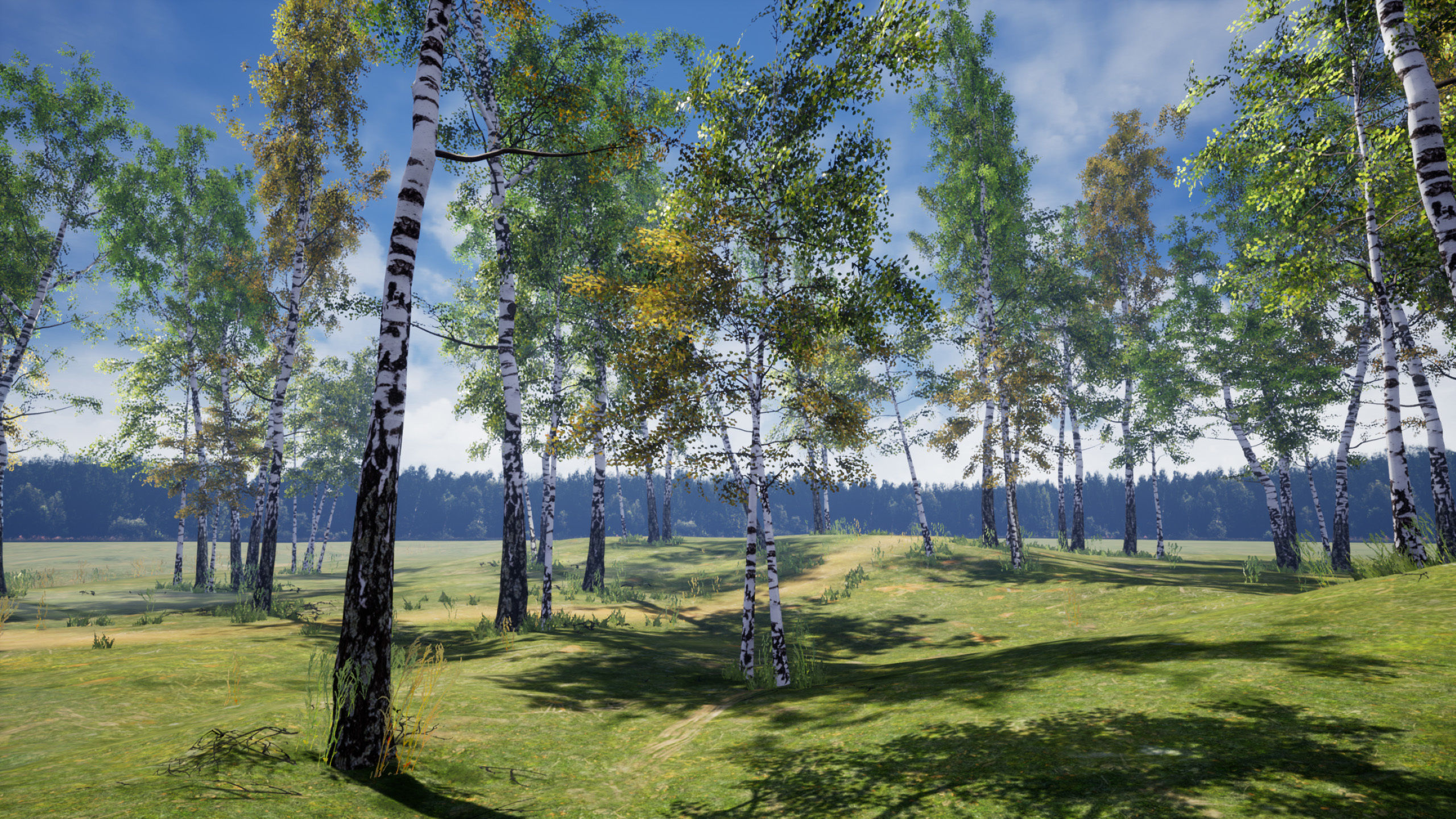 Birch-Tree Grove - low poly Low-poly 3D model_14