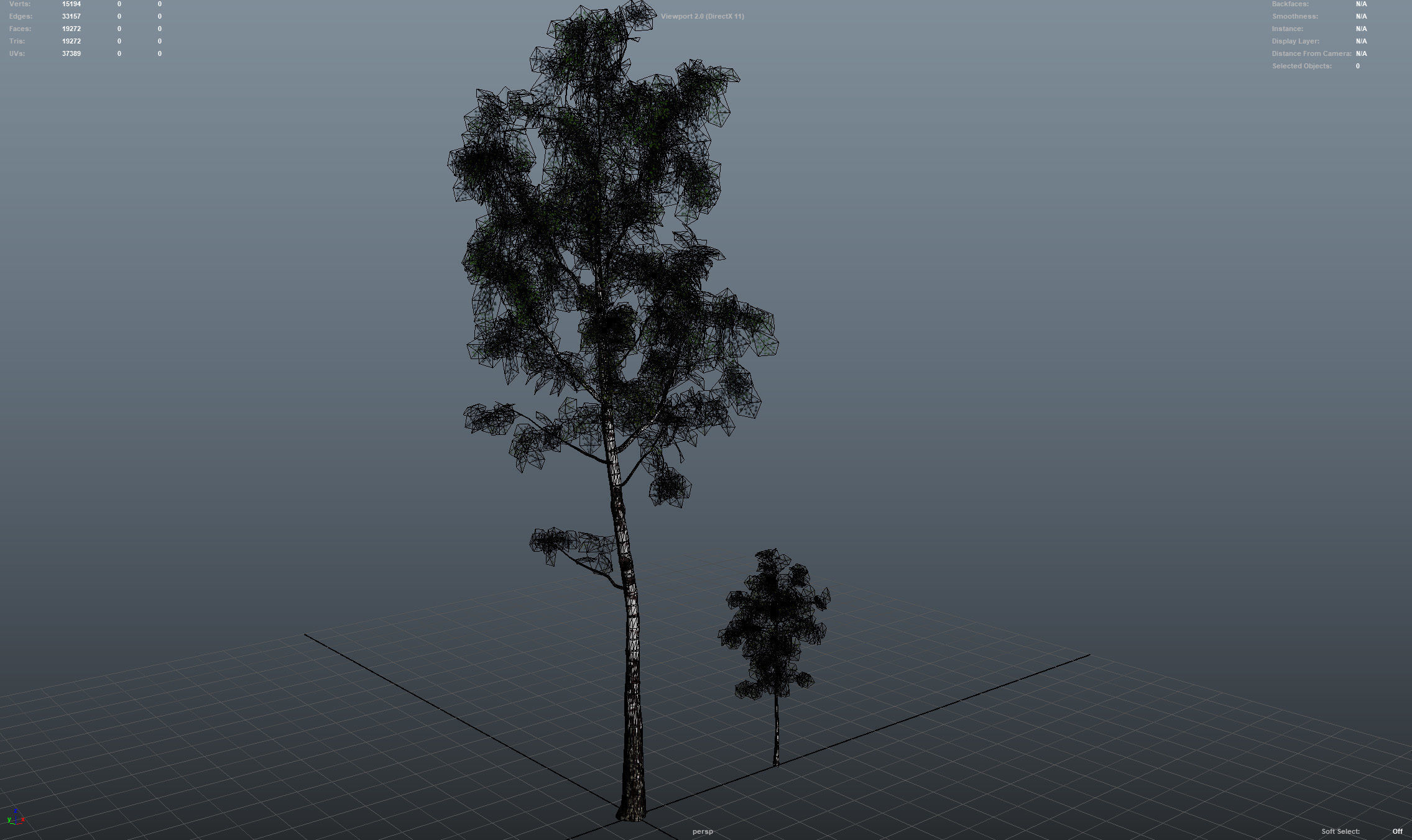 Birch-Tree Grove - low poly Low-poly 3D model_25