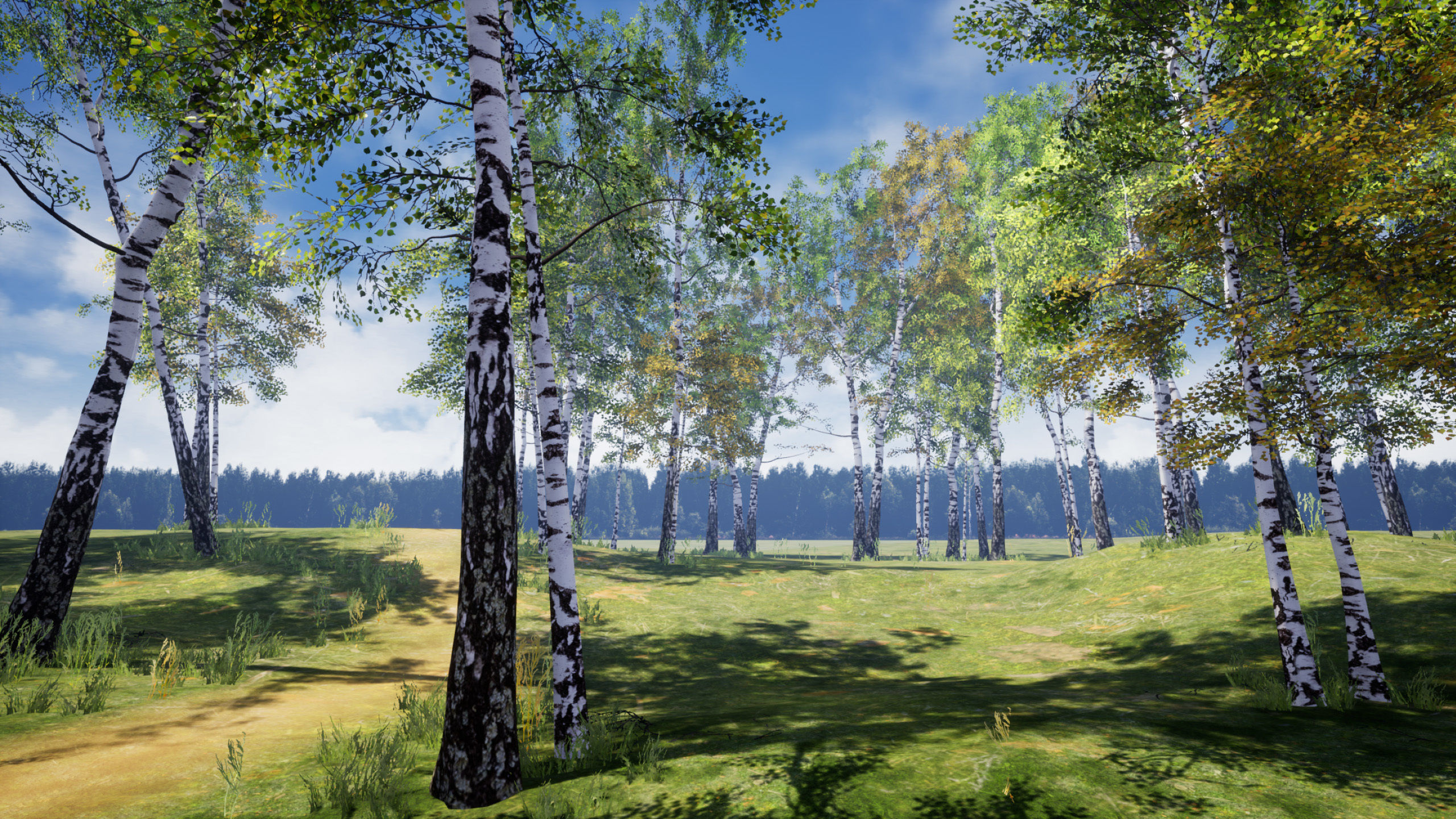Birch-Tree Grove - low poly Low-poly 3D model_7