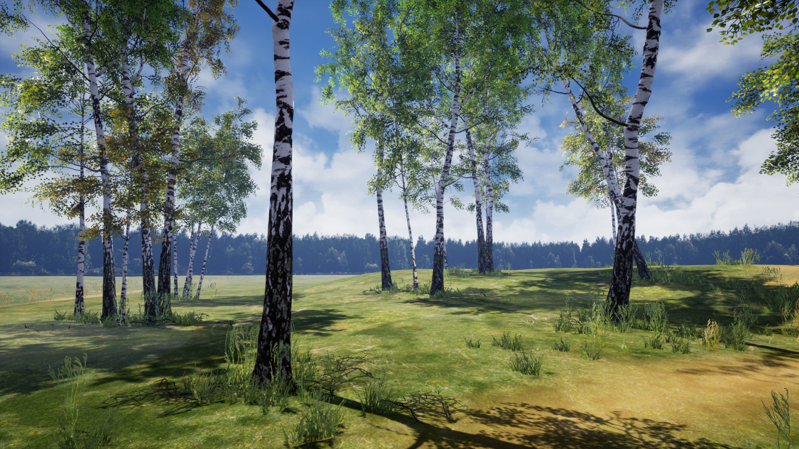 Birch-Tree Grove - low poly Low-poly 3D model_8