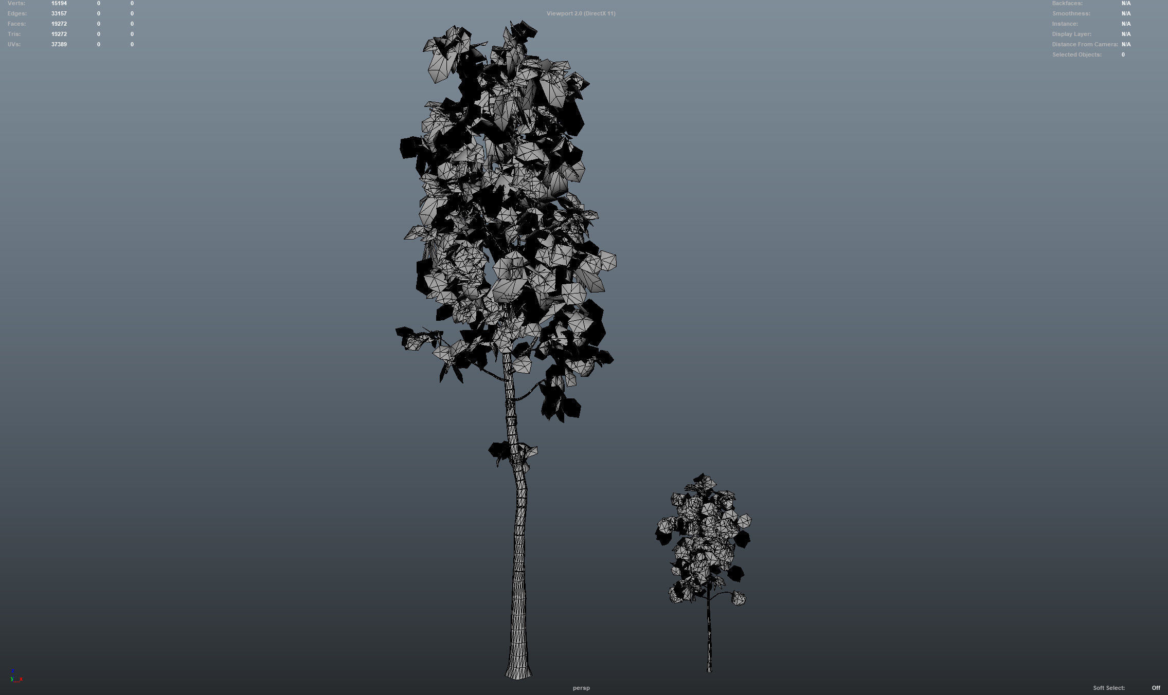 Birch-Tree Grove - low poly Low-poly 3D model_24