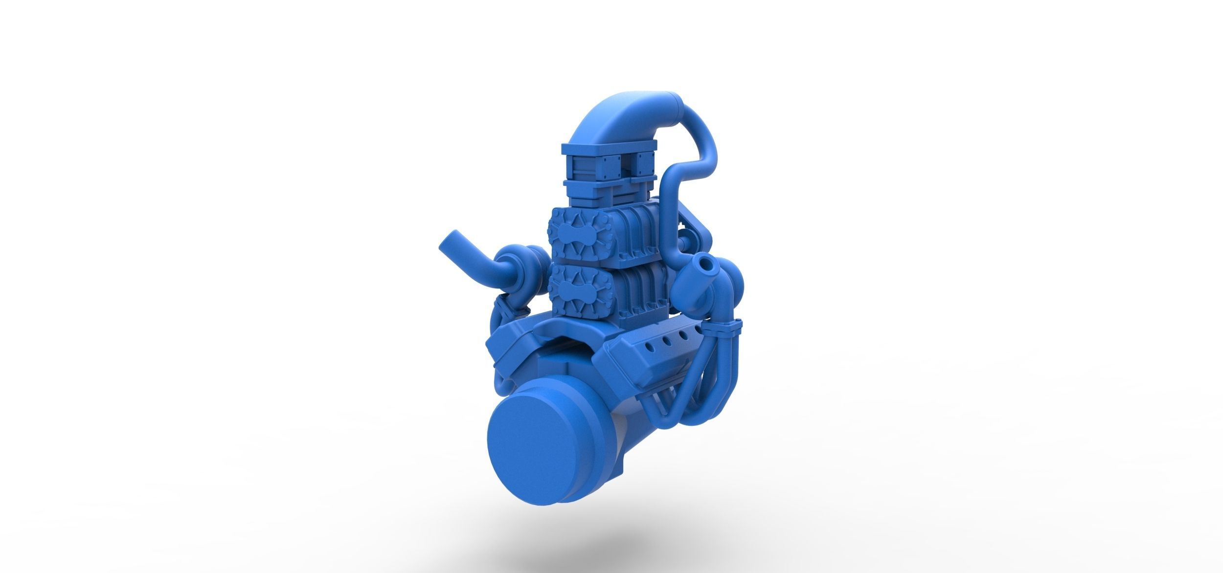Twin turbo supercharged V8 Engine Version 4 Scale 1 to 25 3D print model_10