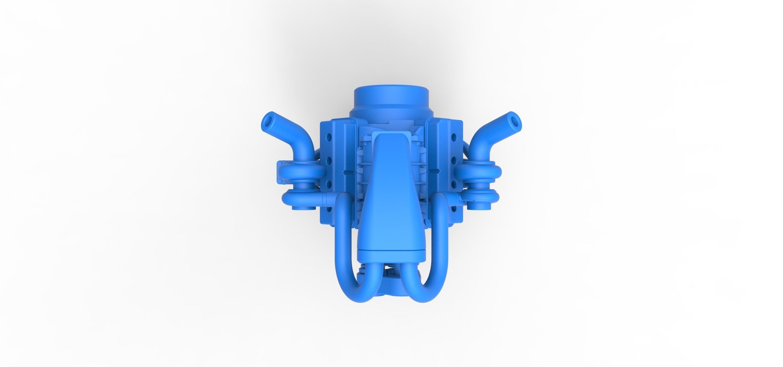 Twin turbo supercharged V8 Engine Version 4 Scale 1 to 25 3D print model_4